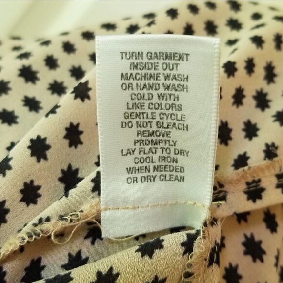 Dressbarn Stud Roll Sleeve Blouse Tan Black - Picture 7 of 8